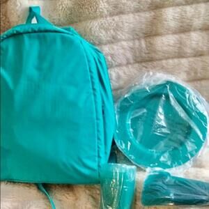 Turquoise Insulated Lunch Bag with Accessories